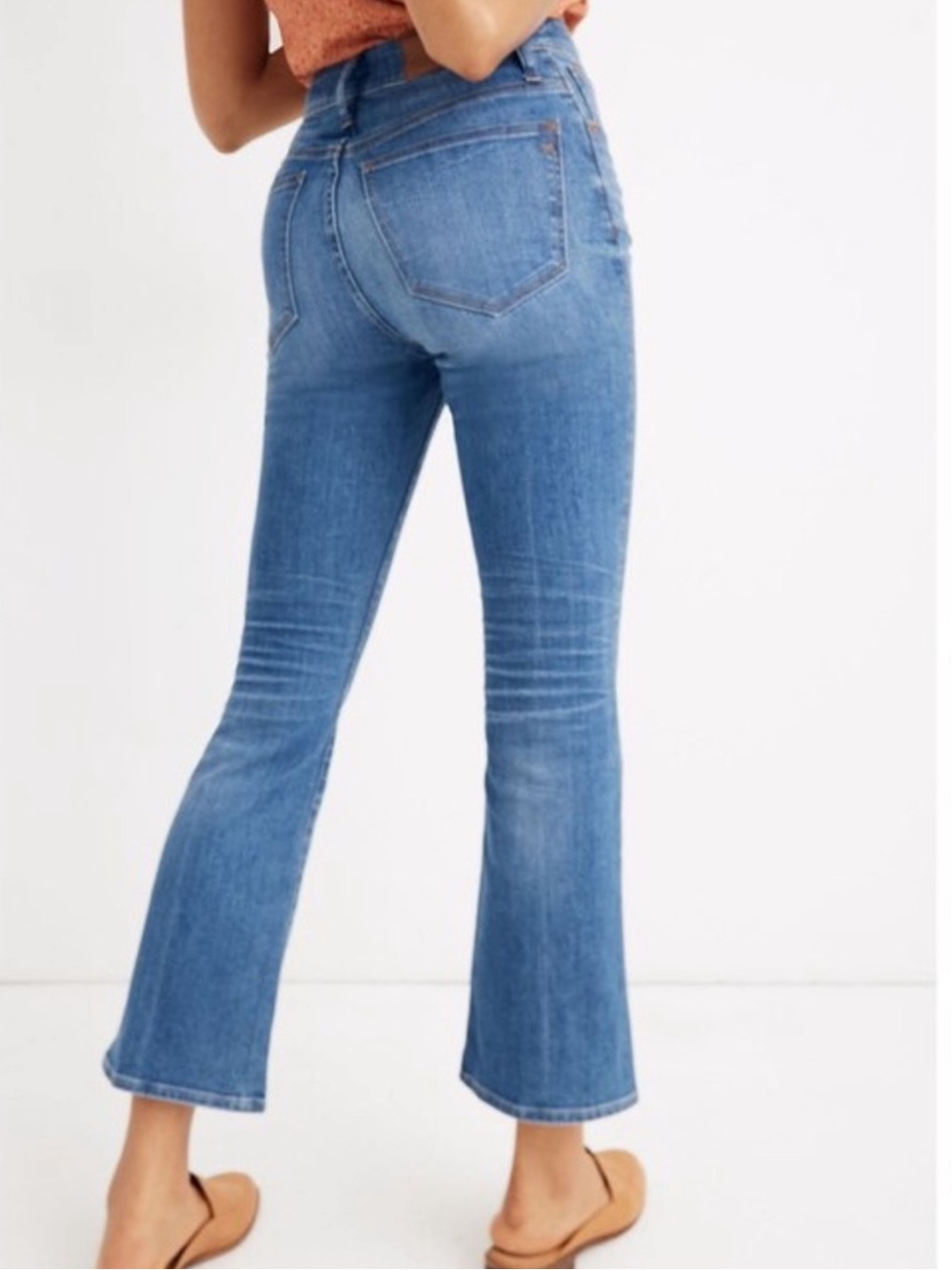 Madewell Cali Demi Boot Medium Blue High-Rise Cropped Flare Jeans Sz 27 - Picture 2 of 9
